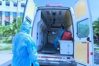 Bệnh nhân 1452 đã xuất viện và được đưa về khu cách ly Phòng khám Quân dân y Giồng Găng, huyện Tân Hồng, tỉnh Đồng Tháp.(Ảnh Văn Khương).