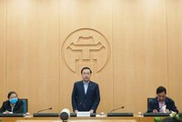 Phó Chủ tịch Ủy ban nhân dân thành phố Hà Nội Chử Xuân Dũng, chủ trì cuộc họp của Ban chỉ đạo phòng chống dịch bệnh COVID-19. (Ảnh: PV/Vietnam+).