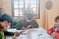 Nguyễn Thị H. tại cơ quan công an.