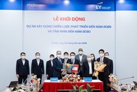 Ban Lãnh đạo MobiFone và EY Việt Nam tại sự kiện Khởi động Dự án tư vấn xây dựng chiến lược phát triển MobiFone giai đoạn 2021 – 2025, tầm nhìn 2030.