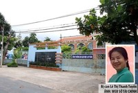 Bị can Lê Thị Thanh Tuyền và dự án cải tạo tại Trường tiểu học Tân Phú Trung. (Nguồn: thanhnien.vn).