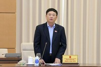 Trưởng ban Công tác đại biểu Trần Văn Tuý phát biểu tại phiên họp.