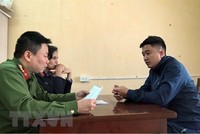 Đối tượng Hà Ngọc Thành tại Cơ quan cảnh sát điều tra. (Nguồn: TTXVN phát).