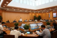 Một phiên họp của Ban Chỉ đạo phòng chống dịch Covid-19 thành phố Hà Nội.