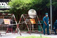 Lô A1 Chung cư Sunview Town - nơi ở của BN4514, đang bị phong tỏa tạm thời.