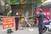 Chốt kiểm soát dịch xã Phượng Mao, huyện Quế Võ.