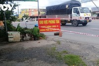 Khu vực phong tỏa tại xã Mỹ Đức Đông để phòng dịch Covid-19.