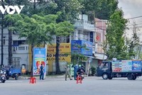 Đường Nguyễn Hữu Thọ, TP Bà Rịa nơi anh H. sinh sống bị phong toả một phần.