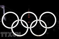 Biểu tượng Olympic tại Tokyo, Nhật Bản, ngày 21/7/2021. (Ảnh: THX/TTXVN).