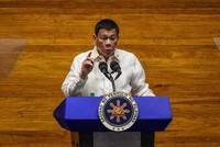 Tổng thống Philippines Rodrigo Duterte phát biểu trước Quốc hội tại thủ đô Manila, ngày 26/7/2021. (Ảnh: AFP/TTXVN).
