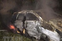 Hiện trường vụ tai nạn giao thông. (Ảnh: TTXVN phát)