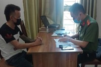 Công an thành phố Thanh Hóa lập biên bản vi phạm về hành vi đăng tải thông tin sai sự thật về dịch bệnh COVID-19 của Nguyễn Văn Luân. (Nguồn: Công an tỉnh Thanh Hóa)