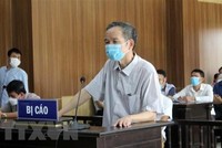 Nguyên Phó Chủ tịch HĐND thị xã Nghi Sơn Hồ Đình Tùng lãnh 30 tháng tù giam. (Ảnh: Nguyễn Nam/TTXVN).