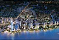 Toàn cảnh khu đô thị tích hợp Izumi City nhìn từ sông Đồng Nai.