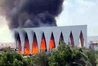 Cháy lớn tại liên hoan phim El Gouna Ai Cập. Ảnh Ahramonline.