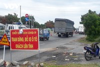 Chốt kiểm dịch COVID-19 trên tuyến Quốc lộ 1 giáp ranh với tỉnh Ninh Thuận.