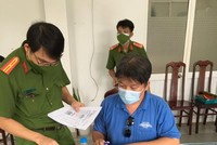 Nguyễn Xuân Quan tại cơ quan Công an (ảnh Công an cung cấp).