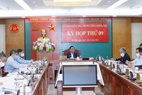 Ủy viên Bộ Chính trị, Bí thư Trung ương Đảng, Chủ nhiệm Ủy ban Kiểm tra Trung ương Trần Cẩm Tú chủ trì kỳ họp. (Ảnh: Phương Hoa/TTXVN).