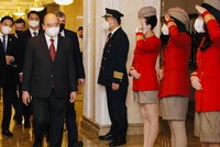 Chủ tịch nước Nguyễn Xuân Phúc tới tham dự lễ công bố các đường bay tới Nga của Vietjet.