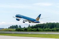 Dự kiến Vietnam Airlines sẽ thực hiện chuyến bay đầu tiên đón người Việt tại Ukraine về nước. (Ảnh: CTV/Vietnam+).
