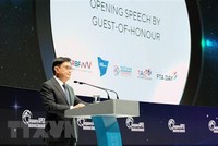 Phó Thủ tướng Heng Swee Keat phát biểu khai mạc Thượng đỉnh Kinh doanh Singapore Apex 2022 ngày 22/3. (Ảnh: Lê Dương/TTXVN).