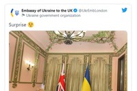 Đại sứ Ukraine tại Anh đã tăng tải bức ảnh hai nhà lãnh đạo ngày 9/4. Ảnh chụp màn hình.
