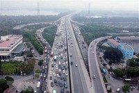 Đường Vành đai 3 trên cao. (Ảnh: Phạm Kiên/TTXVN).