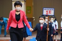Học sinh lớp 1 ở Hà Nội trở lại trường sau thời gian nghỉ dịch. (Ảnh minh hoạ: N.D)