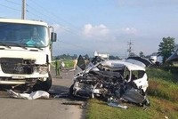 Hiện trường vụ tai nạn. (Nguồn: Báo Bình Thuận)