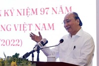 Chủ tịch nước Nguyễn Xuân Phúc phát biểu tại buổi gặp mặt các cơ quan báo chí tại thành phố Hồ Chí Minh. (Ảnh: Thống Nhất/TTXVN).