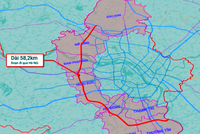 Hướng tuyến đường Vành đai 4 đoạn qua TP Hà Nội. Ảnh: UBND TP Hà Nội.