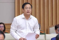 Ông Nguyễn Hoài Nam, Phó tổng Thư ký Vasep báo cáo tại Hội nghị Thủ tướng Chính phủ với doanh nghiệp sáng 11/8.