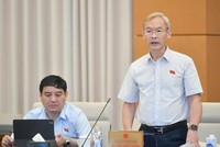 Chủ nhiệm Ủy ban Tài chính - Ngân sách Nguyễn Phú Cường phát biểu tại phiên thảo luận.