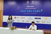 Tiễn sỹ Ngô Phương Lan chia sẻ tại cuộc Họp báo thông tin về Chương trình Trao giải cuộc thi Phim ngắn "Màn Ảnh Xanh". Ảnh: Thu Lê.