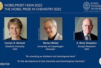 Chân dung 3 nhà khoa học đoạt giải Nobel Hóa học 2022. Ảnh: Nobel Prize.