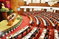 Toàn cảnh Hội nghị lần thứ sáu Ban Chấp hành Trung ương Đảng Cộng sản Việt Nam khóa XIII. (Ảnh: Trí Dũng/TTXVN)