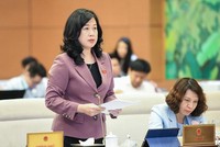 Quyền Bộ trưởng Bộ Y tế Đào Hồng Lan trình bày báo cáo.