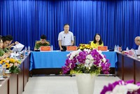 Phó Tổng Giám đốc BHXH Việt Nam Lê Hùng Sơn phát biểu trong chương trình làm việc tại tỉnh Bình Dương.