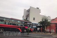 Hiện trường vụ tai nạn. (Ảnh: TTXVN phát)