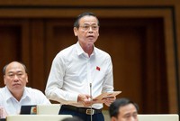 Đại biểu Trần Hữu Hậu (Tây Ninh) phát biểu tại hội trường.