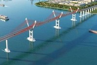 Cầu Bến Rừng bắc qua sông Đá Bạch, Hải Phòng có tổng mức đầu tư gần 2.000 tỷ đồng, trong đó nguồn vốn ngân sách Trung ương 1.100 tỷ đồng. (Ảnh: Hoàng Ngọc/TTXVN)