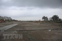 Ô đất đấu giá có ký hiệu X7 thuộc xã Uy Nỗ, huyện Đông Anh đã cơ bản được đầu tư xây dựng hoàn thiện hạ tầng xã hội, điện nước, cây xanh, chiếu sáng. (Ảnh: Mạnh Khánh/TTXVN)