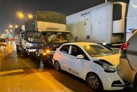 Hiện trường vụ tai nạn. (Ảnh: Mạnh Khánh/Vietnam+)