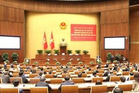 Hội nghị toàn quốc nghiên cứu, học tập, quán triệt các Nghị quyết Hội nghị lần thứ 6, Ban Chấp hành Trung ương Đảng khóa XIII. (Ảnh: TTXVN).