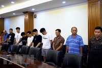 Các đối tượng bị Cục Cảnh sát Hình sự bắt giữ. (Ảnh: TTXVN phát).