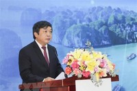 Thứ trưởng Bộ Văn hóa, Thể thao và Du lịch Đoàn Văn Việt phát biểu khai mạc hội thảo. (Ảnh: Trần Lê Lâm/TTXVN).