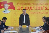 Kỳ họp thứ 20 của Ủy ban Kiểm tra Tỉnh ủy Quảng Bình.