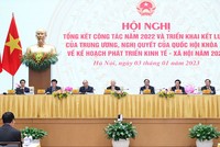 Hội nghị trực tuyến Chính phủ với địa phương tổng kết công tác năm 2022 và triển khai Kết luận của Trung ương, Nghị quyết của Quốc hội Khoá XV về Kế hoạch phát triển kinh tế-xã hội năm 2023. (Ảnh: Nhật Bắc)