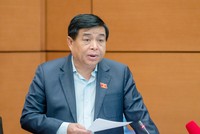 Bộ trưởng Bộ Kế hoạch và đầu tư Nguyễn Chí Dũng phát biểu tại tổ - (Ảnh: Duy Linh).