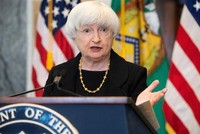 Bộ trưởng Tài chính Mỹ Janet Yellen phát biểu tại Washington, D.C. (Mỹ). (Ảnh: AFP/TTXVN).
